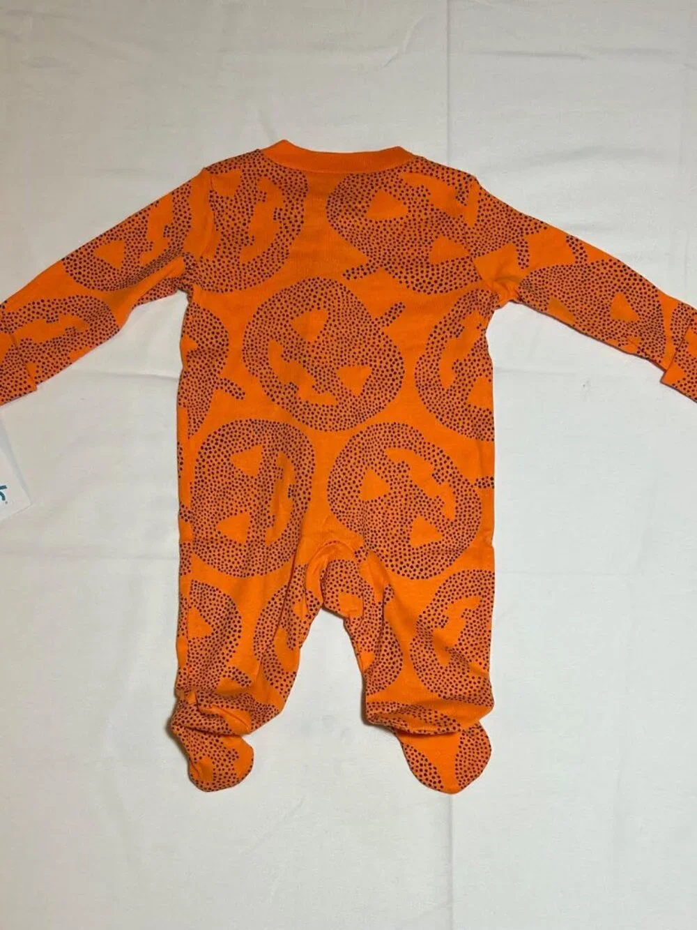 Carter's Unisex Baby Halloween Orange Pumpkin Face Sleep and Play Footed Pjs NWT